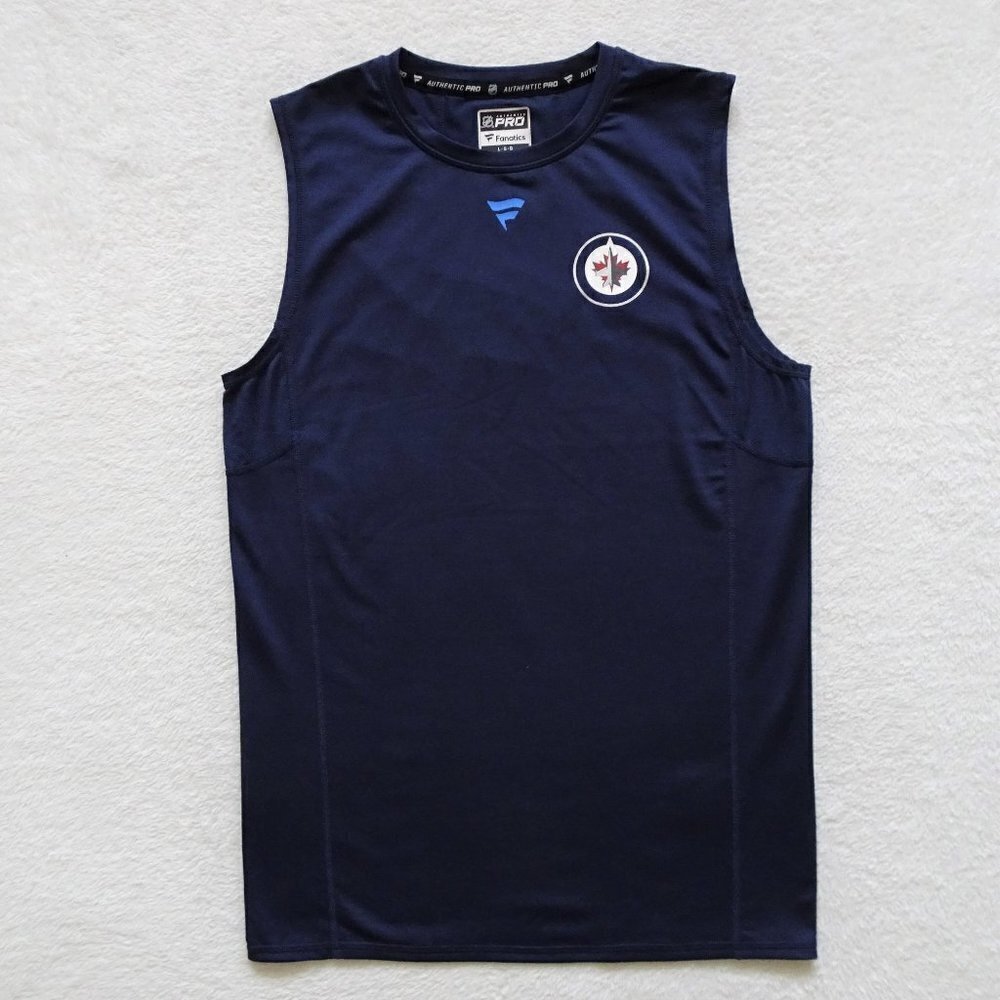 NHL Fanatics WINNIPEG JETS Hockey Tank Top Size L Sleeveless Authentic Pro